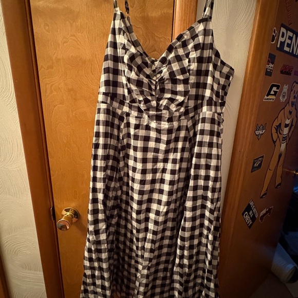 Torrid Midi Poplin Sweetheart Black and White Gingham Dress Size 3 - Picture 4 of 6